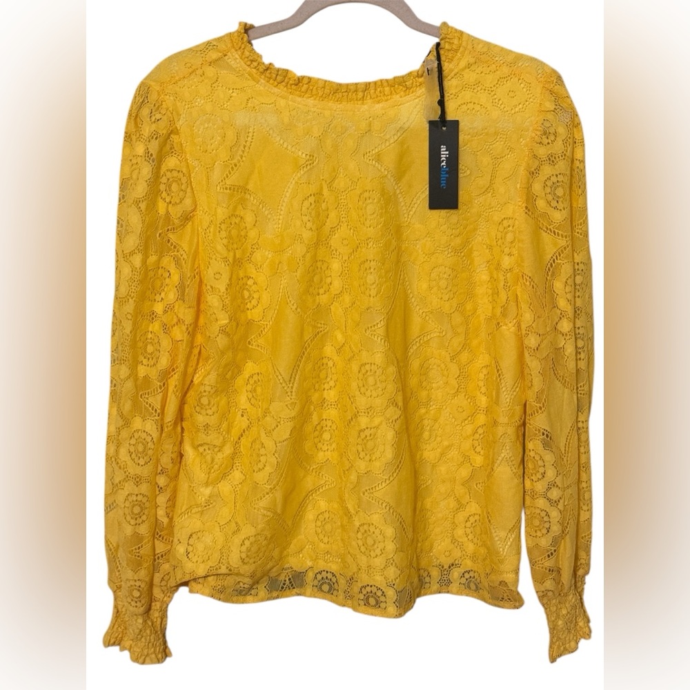 Alice Blue Vibrant Yellow Lace Blouse